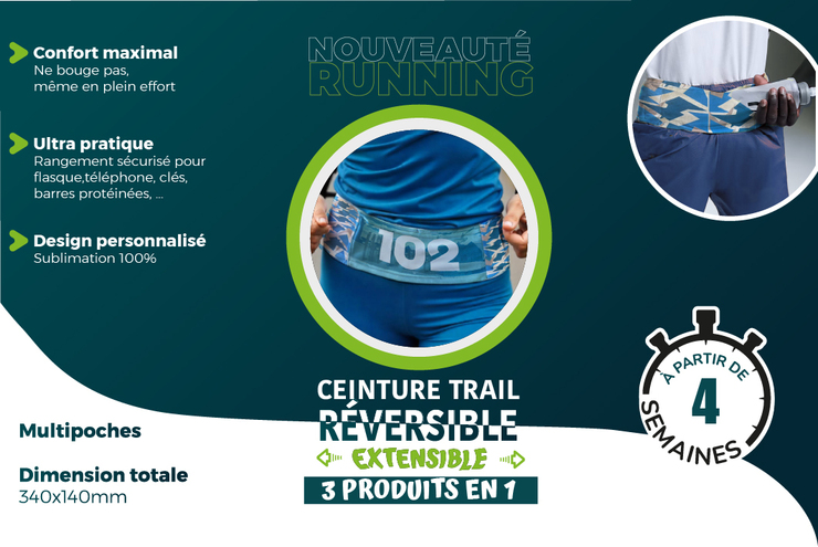 Ceinture trail sublimée- Réversible
